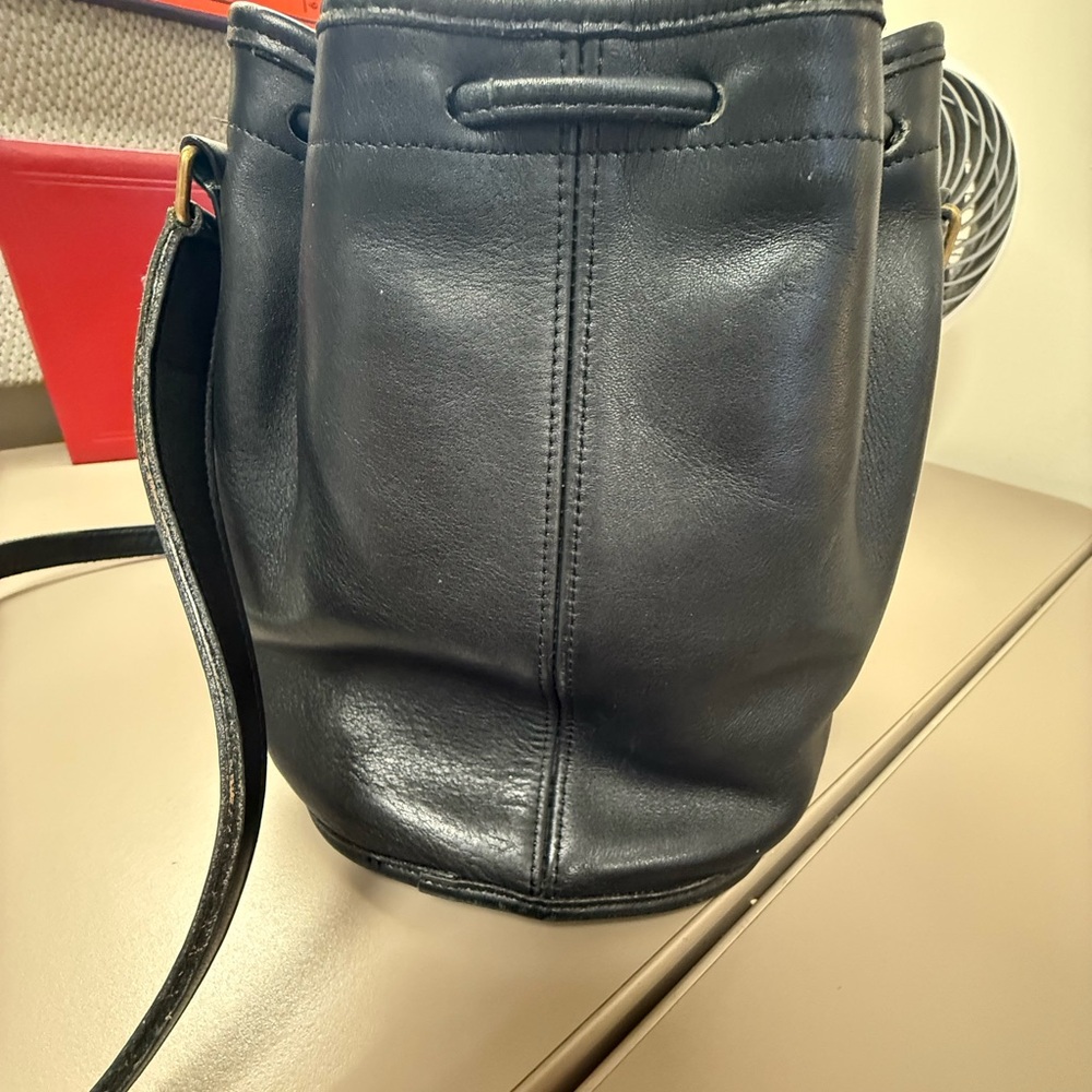 1990 vintage Coach Leather pocket Drawstring Bucket Bag 4020 Made in the USA - Picture 7 of 11